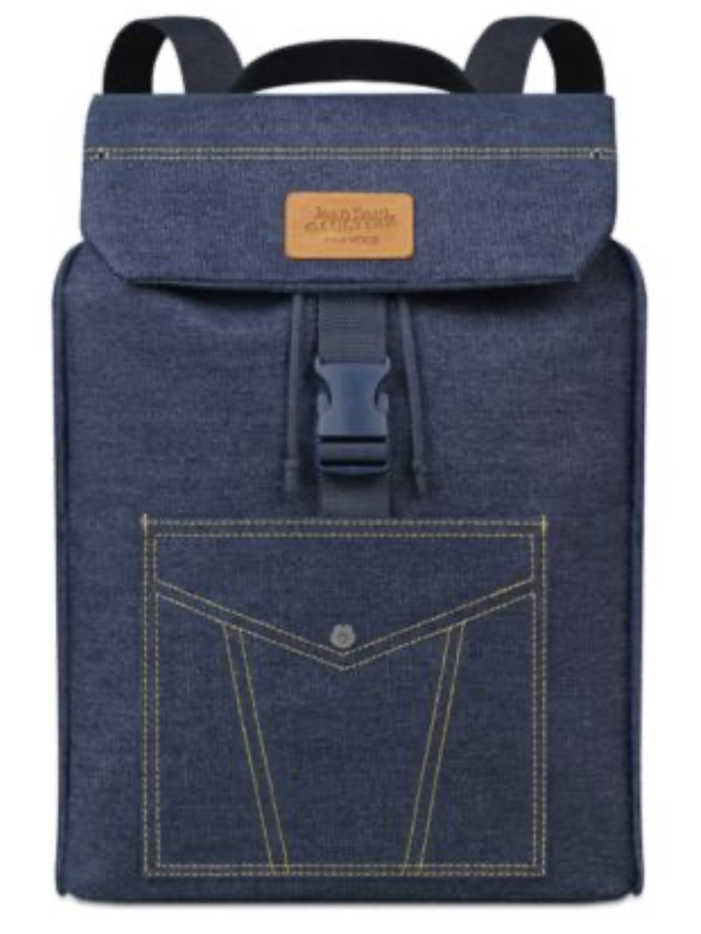 Jean Paul Gaultier Dark Blue Canvas Backpack with Front Pocket